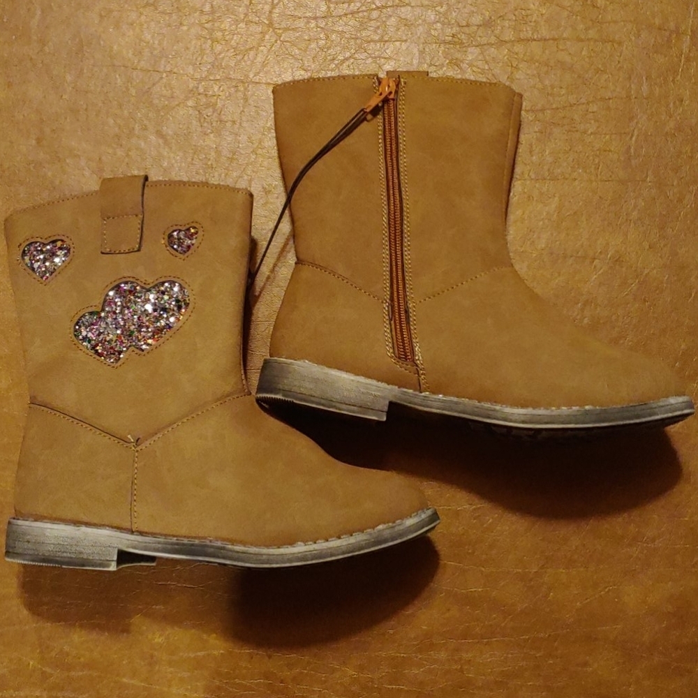 Sparkly Heart Cowboy Boots Size 2